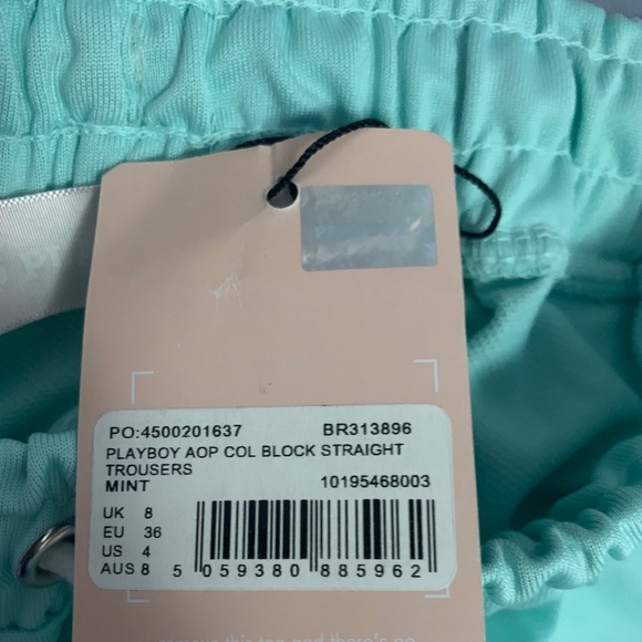 US 4 | UK 6 Playboy x Missguided Mint Colorblock Trousers - Picture 3 of 3